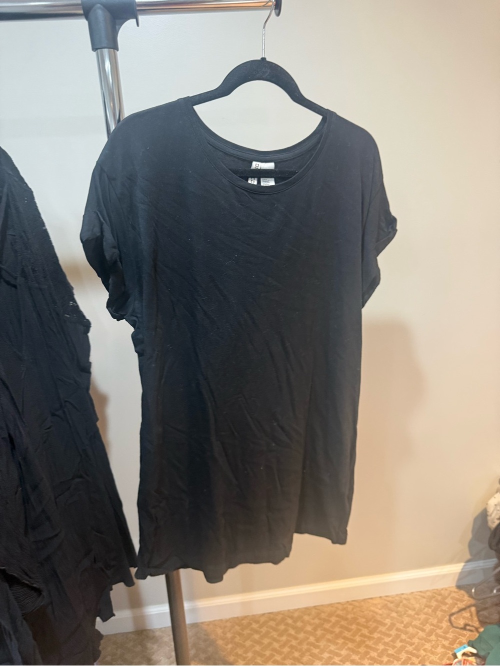 H&M Black Mini T-Shirt Dress